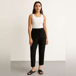 Zara Basic Women's Black Straight Leg Pants Minimal Baggy